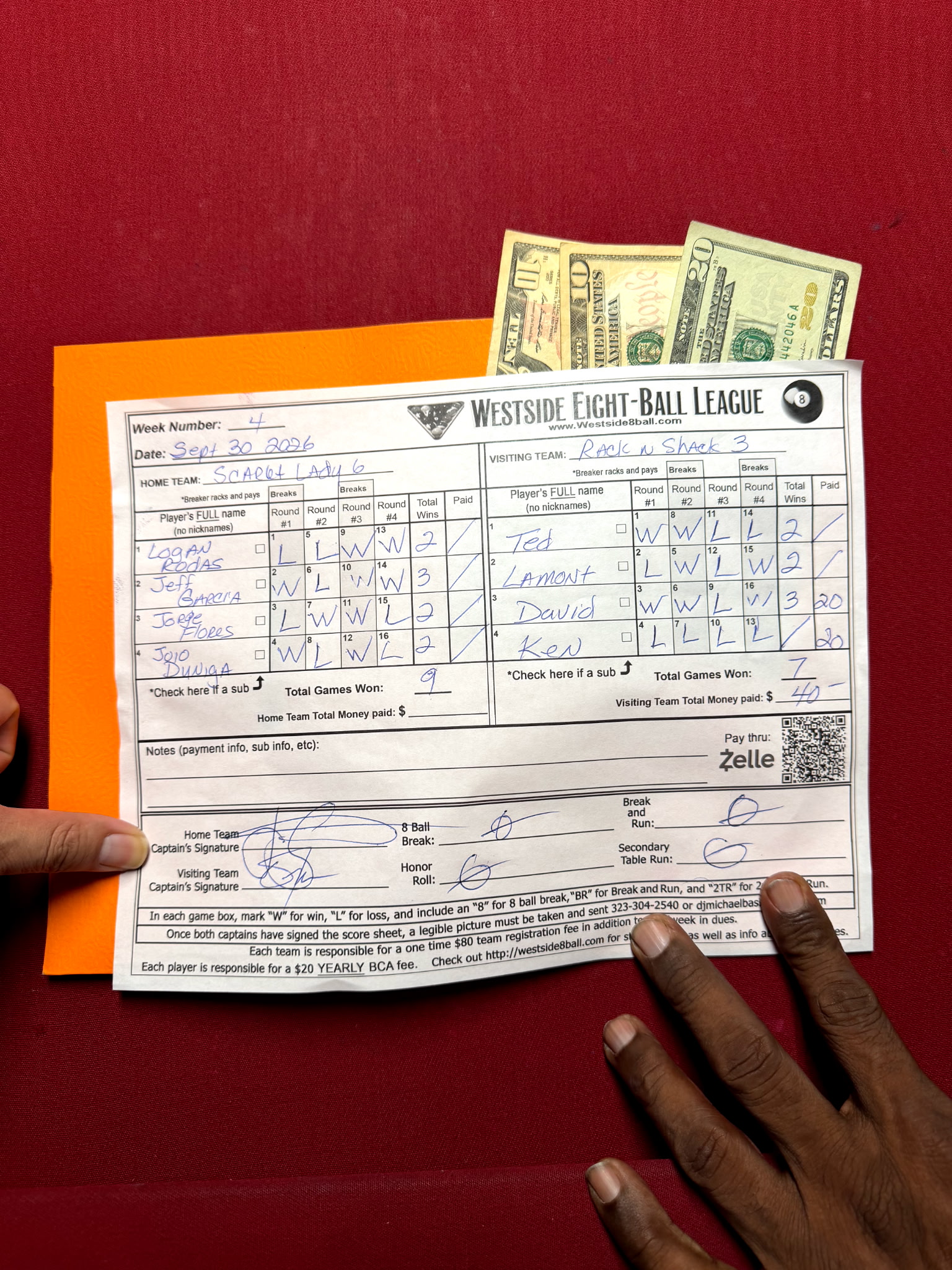 Match Score Sheet
